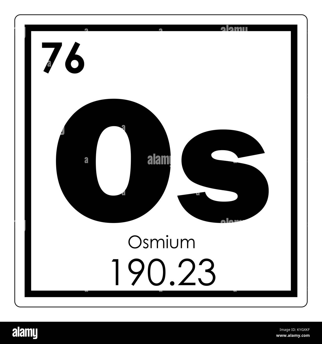 Osmio elemento chimico tavola periodica simbolo della scienza Foto Stock