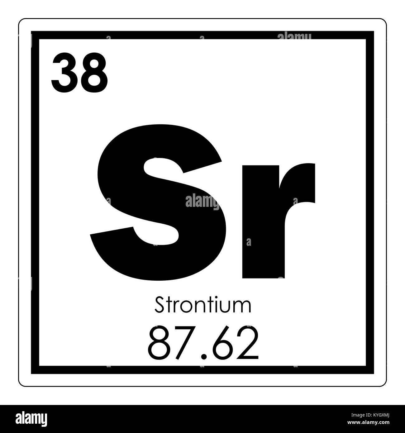 Lo stronzio elemento chimico tavola periodica simbolo della scienza Foto Stock