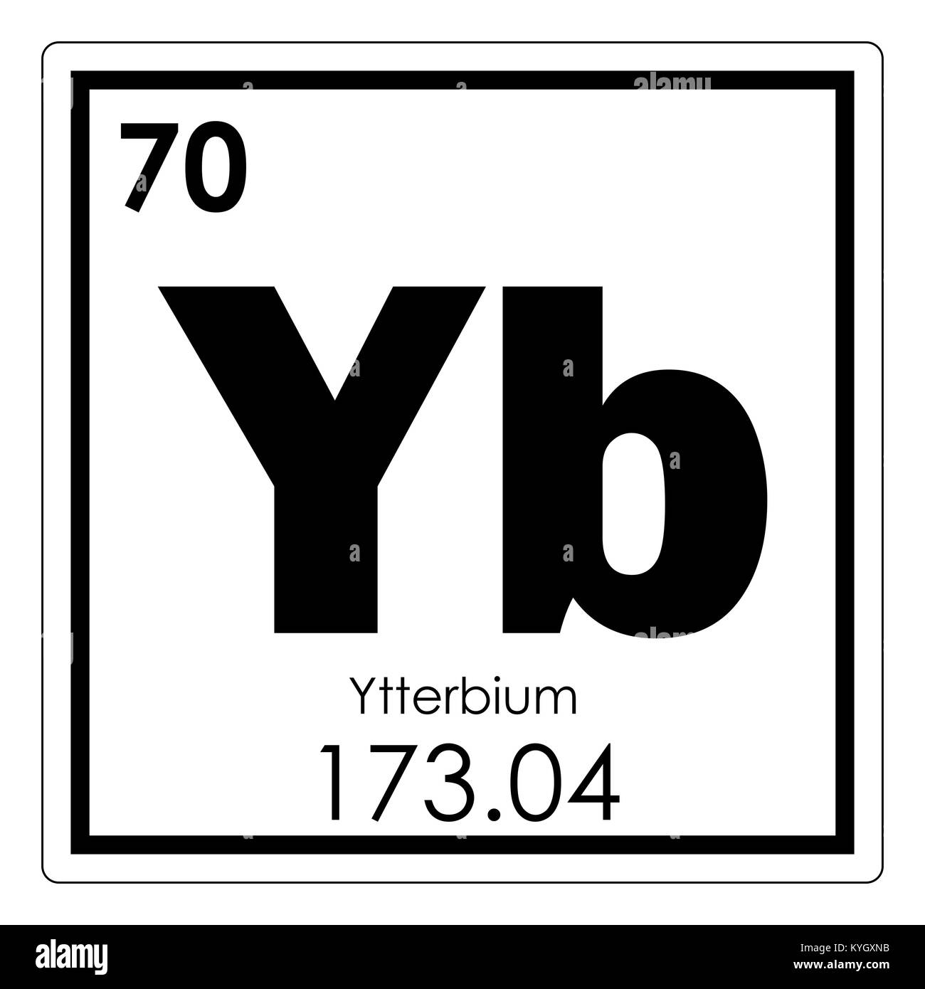 Itterbio elemento chimico tavola periodica simbolo della scienza Foto Stock
