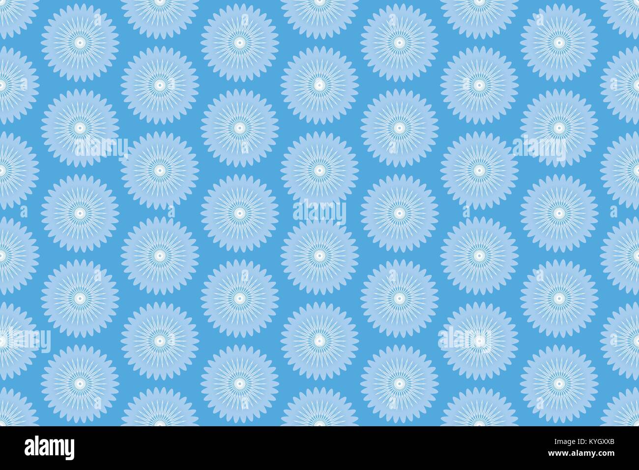 Vettore semplice seamless pattern circolare con forme geometriche, isolato su sfondo blu Illustrazione Vettoriale