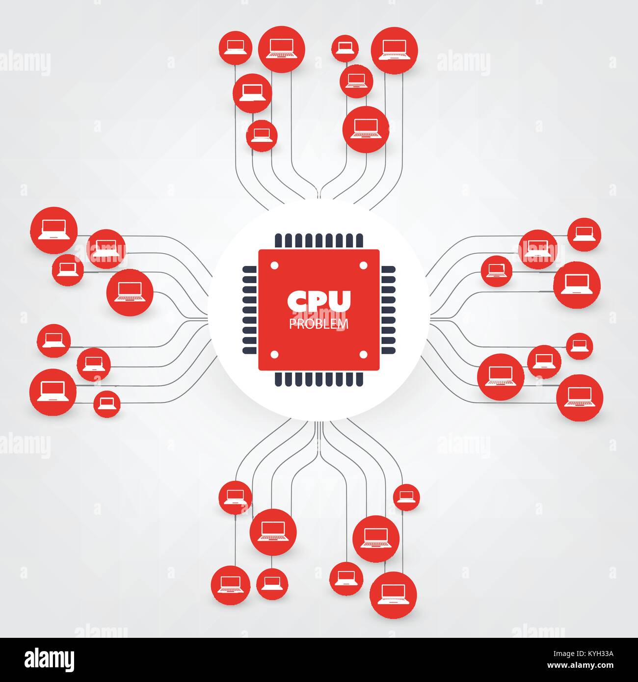 Le password o le informazioni aziendali di importanza critica perdita nel Corporate e reti di Cloud, applicazioni - CPU bug e vulnerabilità e problemi di sicurezza IT Illustrazione Vettoriale