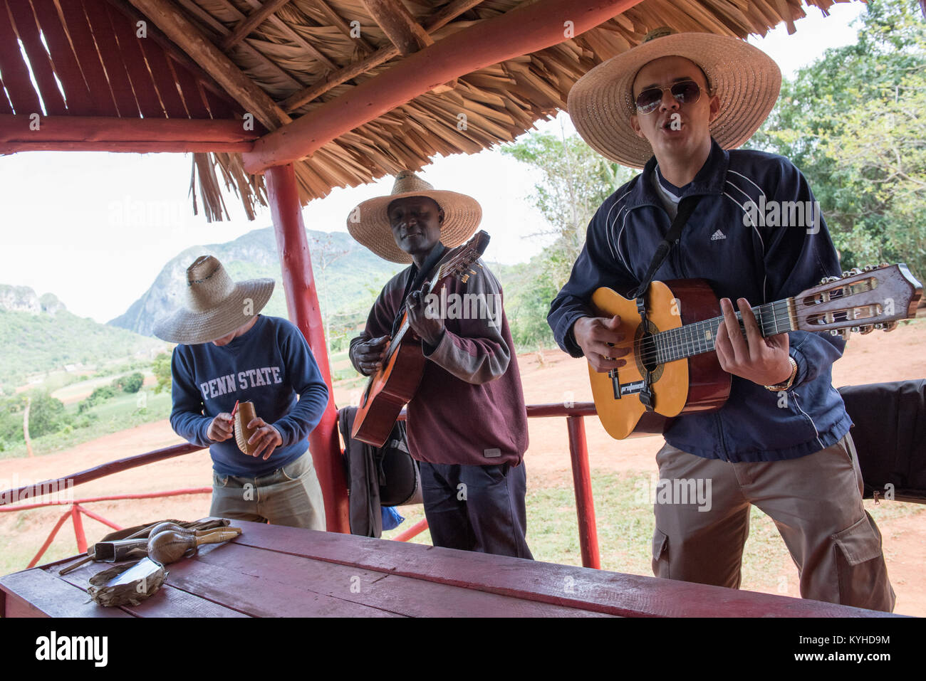 Musicisti, Vinales, Pinar del Rio Foto Stock
