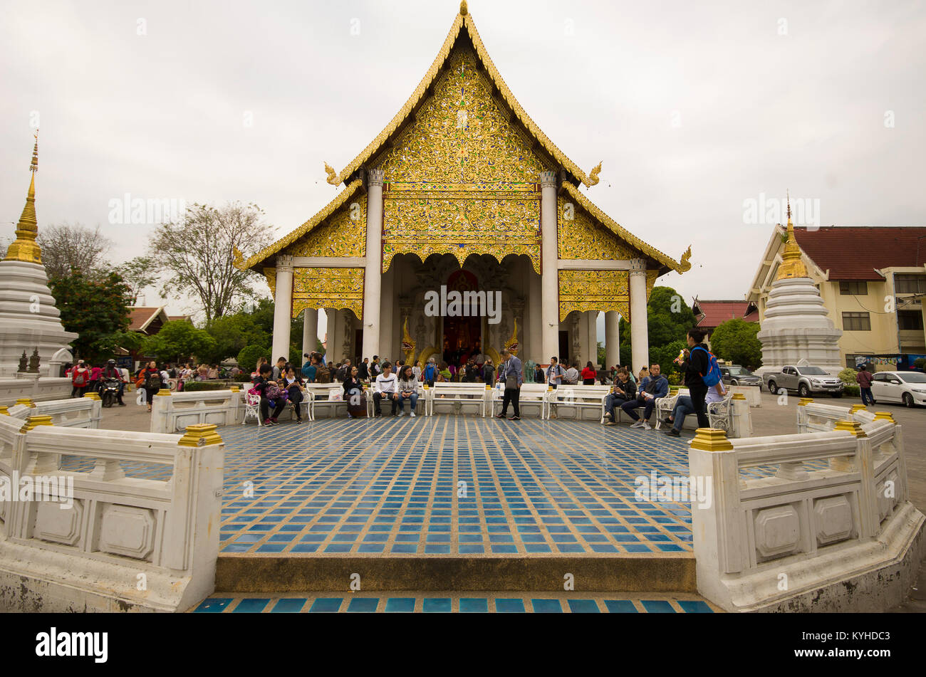 Tempio,Tempio Buddista in Chiang Mai Thailand‎ Foto Stock