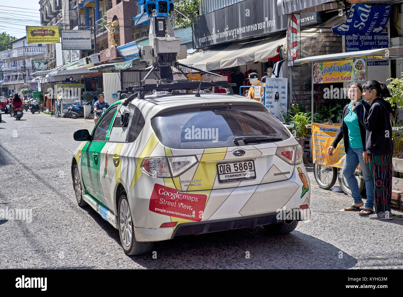 Google Car street mappatura in Pattaya Thailandia del sud-est asiatico Foto Stock