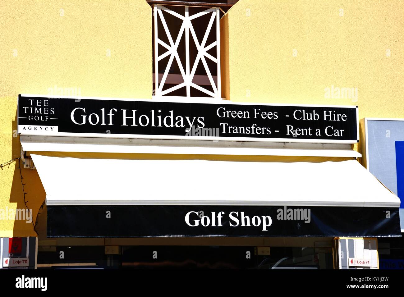 Negozio di golf nella città di Vilamoura, Algarve, Portogallo, dell'Europa. Foto Stock