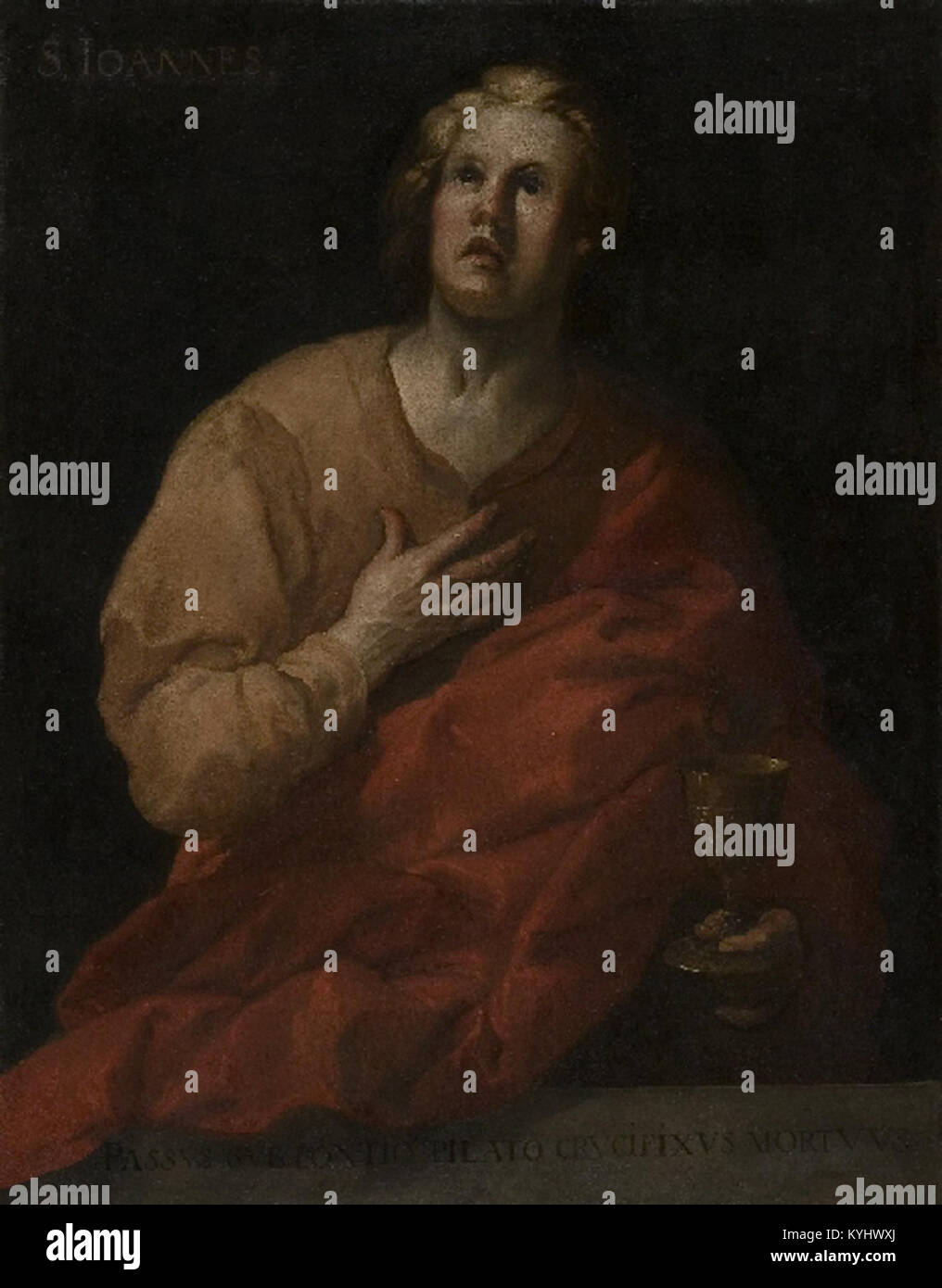 "San Juan" di Francisco de Herrera el Viejo è un dipinto barocco spagnolo raffigurante San Giovanni, conservato nel Museo de Bellas Artes de Córdoba. Foto Stock