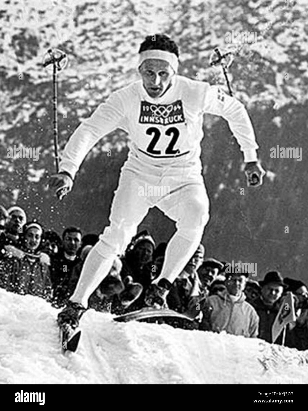 Sixten Jernberg, sci di fondo svedese, alle Olimpiadi invernali di Innsbruck del 1964, mostrando le sue prestazioni atletiche e la sua partecipazione olimpica. Foto Stock