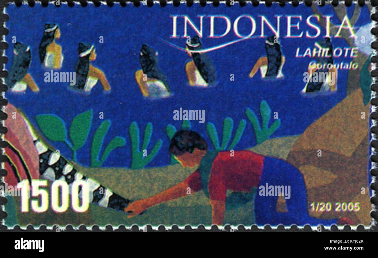 I francobolli di Indonesia, 001-05 Foto Stock