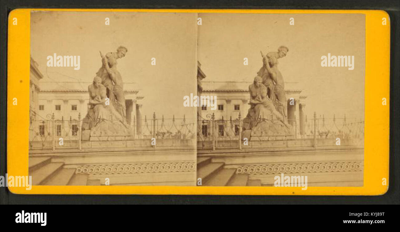 Mostra la statua "civiltà" di Horatio Greenough a Washington, raffigurante scultura allegorica, design artistico e arte americana del XIX secolo. Foto Stock