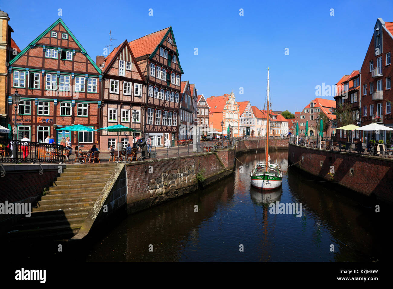 Ewer WILLI nel porto storico, Stade, Altes Land Bassa Sassonia, Germania Foto Stock