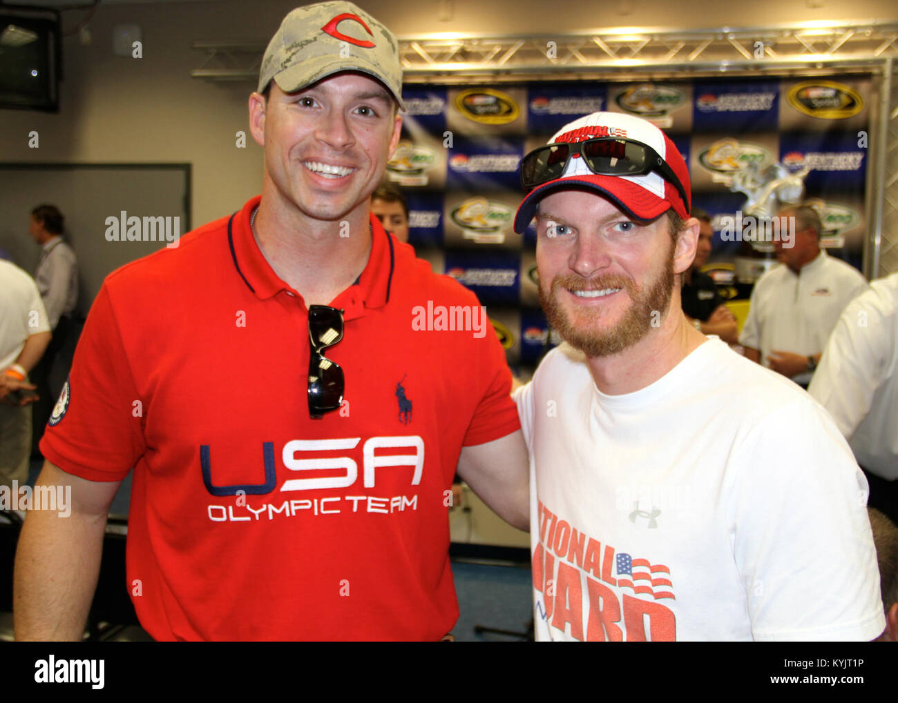 Kentucky Aiutante Generale Edward W. Tonini ha guidato il ritmo di ufficiale di macchina per motori di Quaker State 400 al Kentucky Speedway, 28 giugno 2014. (Foto di Kierre marrone) Foto Stock