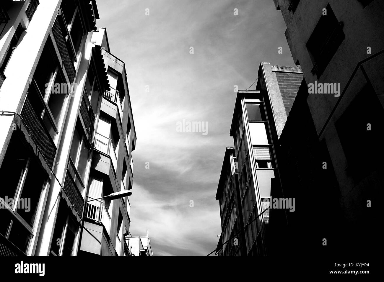 In bianco e nero di edifici. Foto Stock