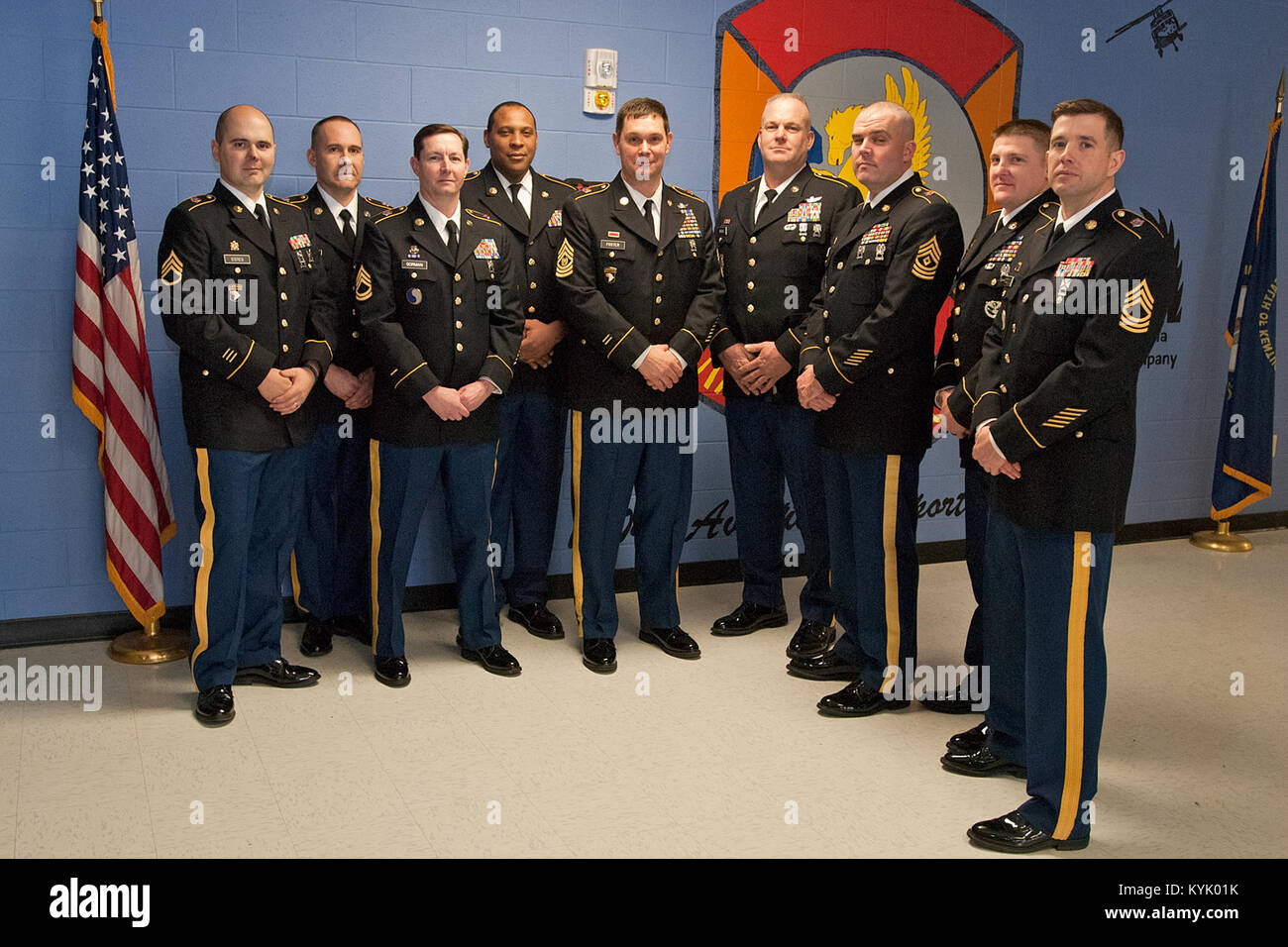 Il personale di NCO del 1204th Aviation Support battaglione, Gen 9, 2016. (U.S. Esercito nazionale Guard foto di Sgt. David Cox) Foto Stock