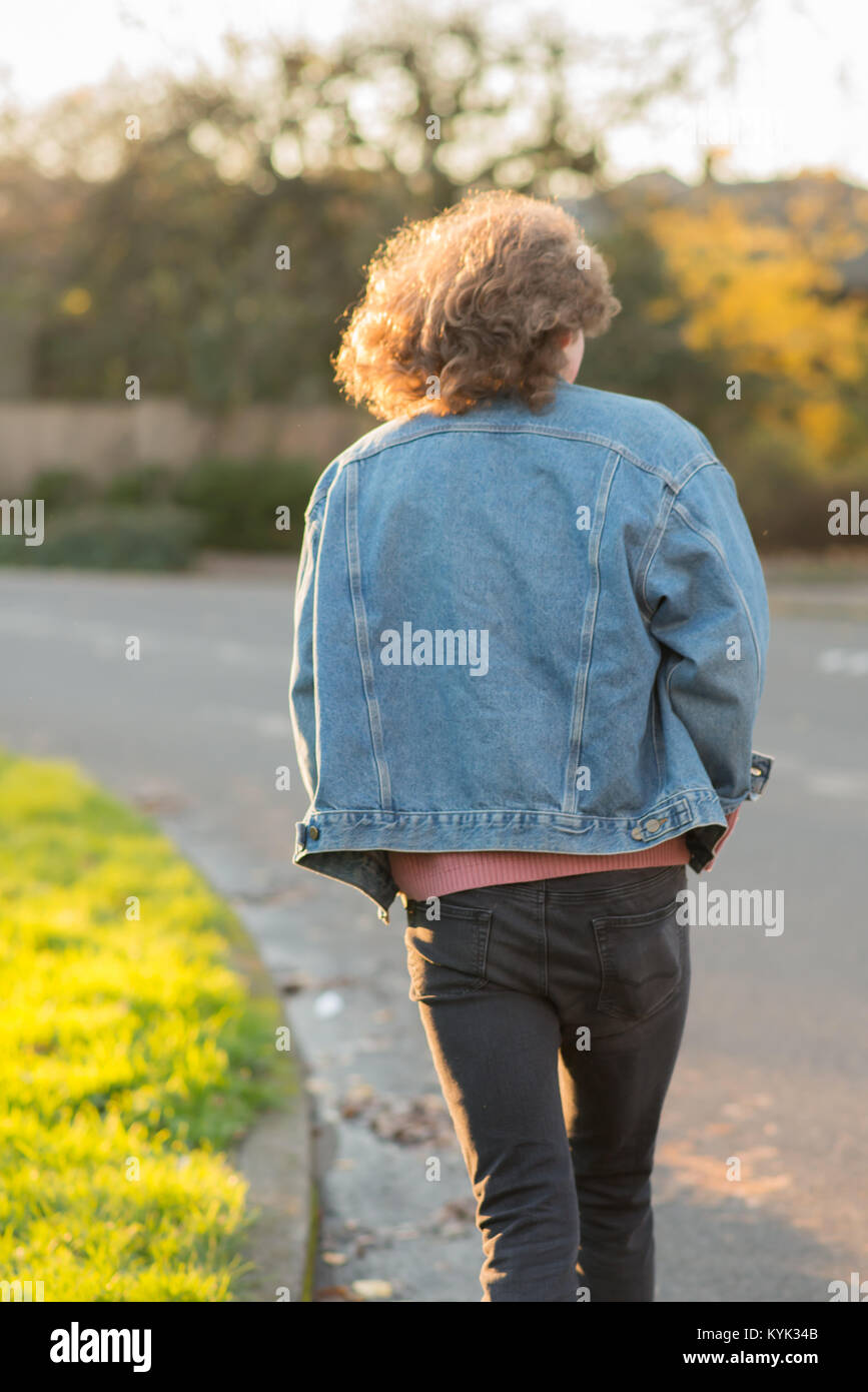 Ragazzo di scappare Foto Stock