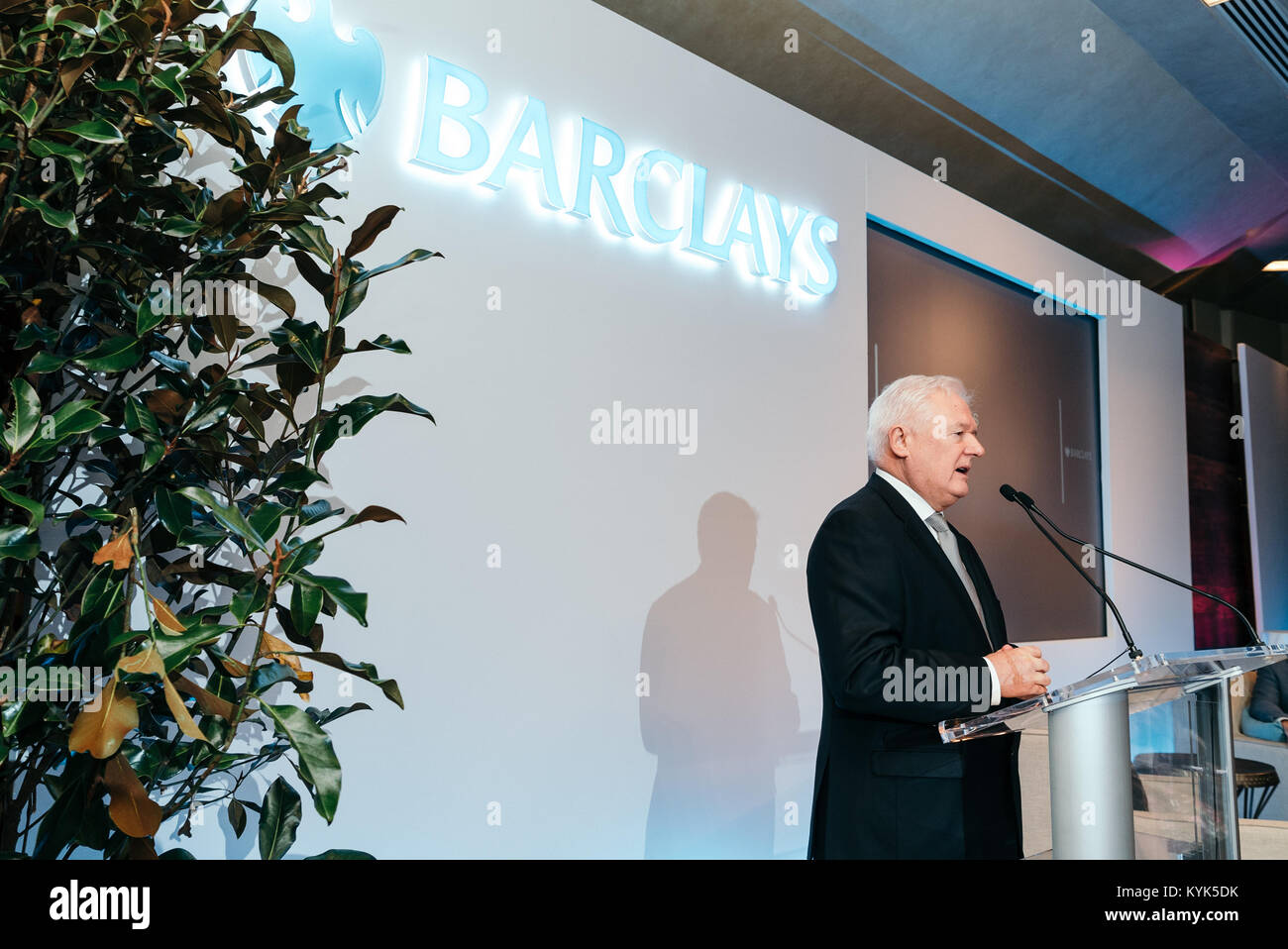 Imprenditore britannico John McFarlane Presidente di Barclays PLC Foto Stock