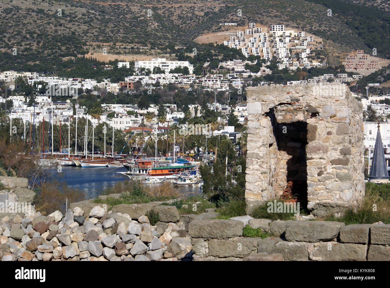 Bodrum marina e del castello di San Pietro, Turchia Foto Stock