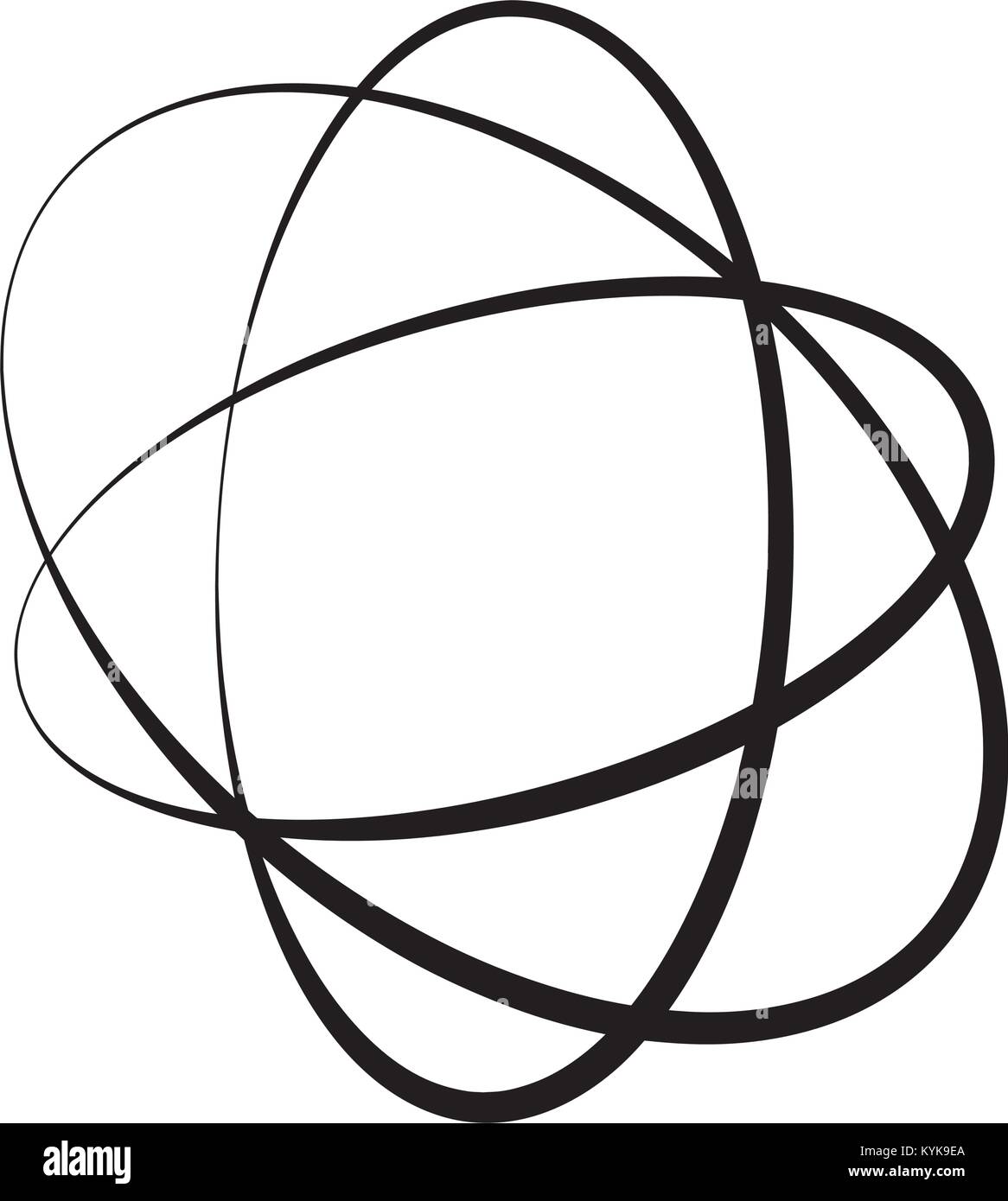 Anelli neri con diverso spessore su bianco. Vettore di astratta clip-art Illustrazione Vettoriale