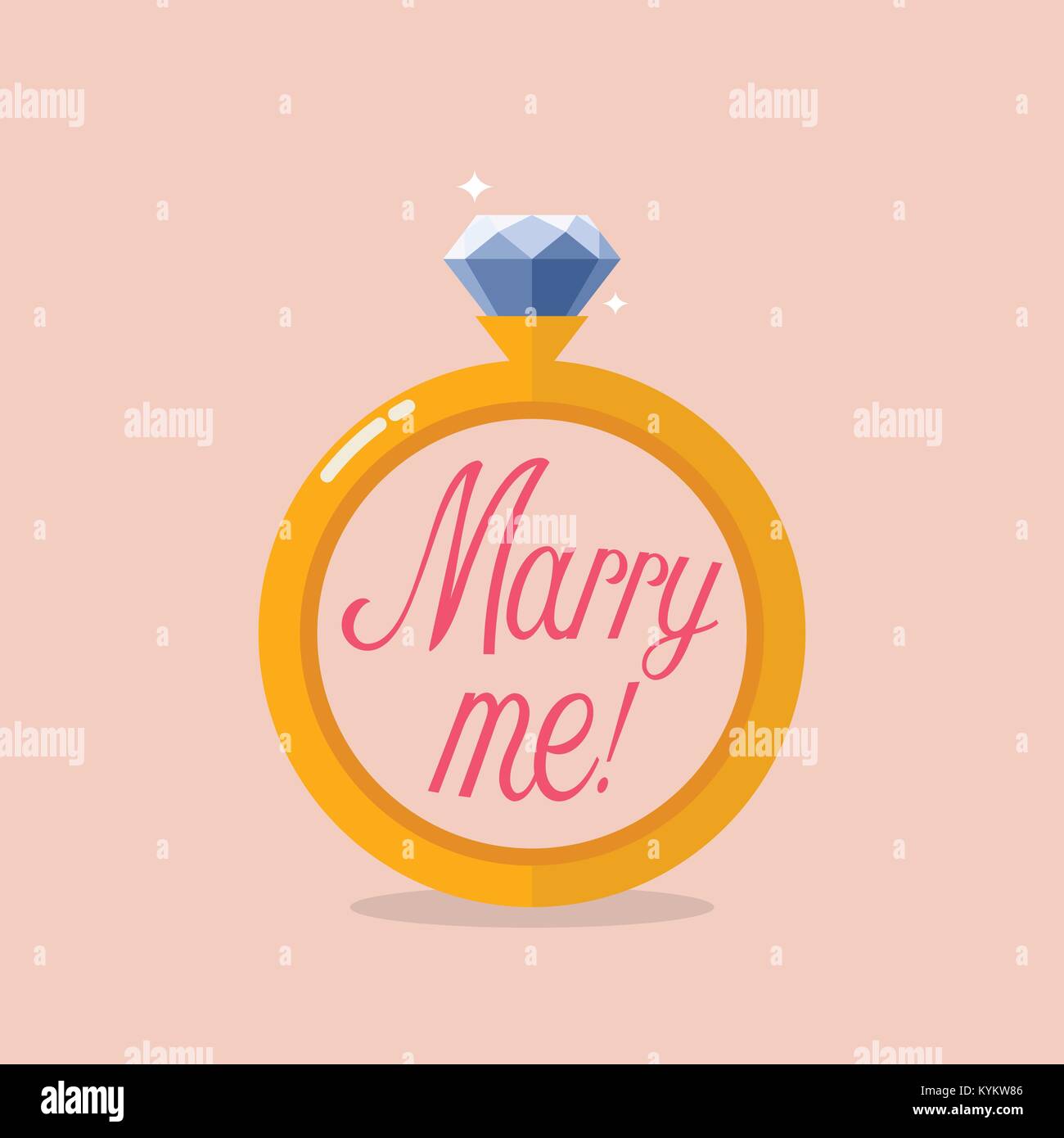 Marry me. Corona diamantata. Illustrazione Vettoriale Illustrazione Vettoriale