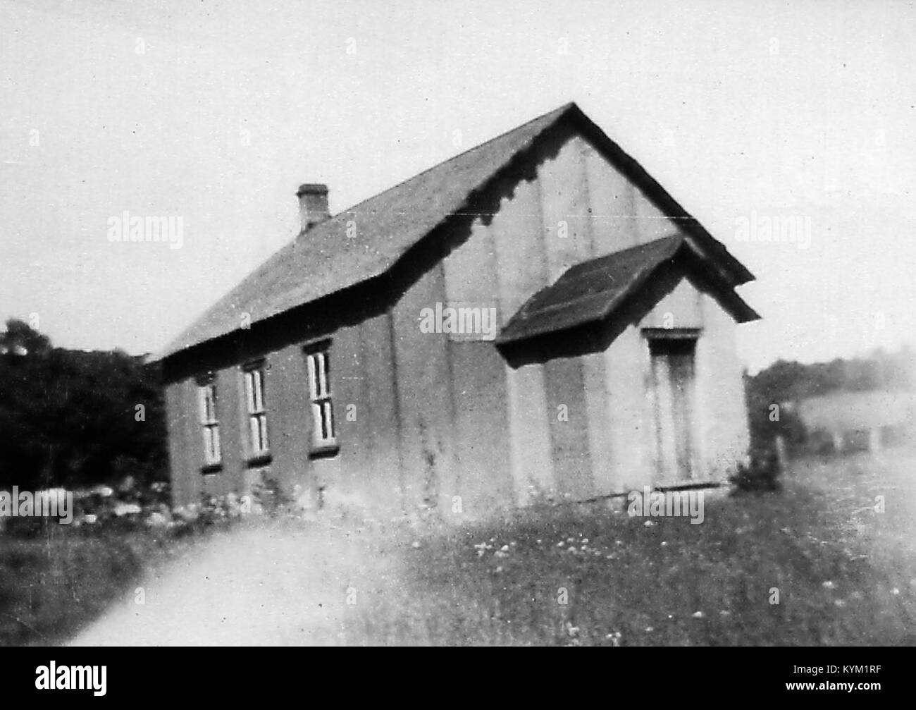 Una fotografia della Marble Lake School, una scuola con una sola stanza situata in una zona rurale. L'immagine offre uno sguardo sul sistema educativo del tempo. Foto Stock