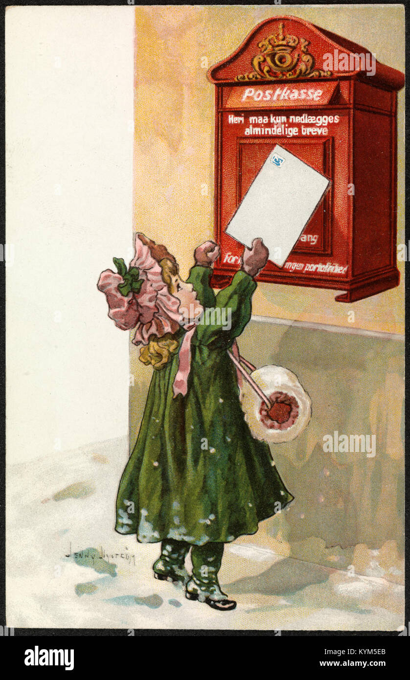 Illustrazione natalizia di Jenny Nystrøm, raffigurante una scena invernale festiva. Foto Stock