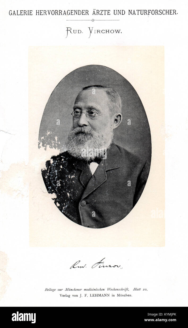 Un ritratto di Rudolf Ludwig Karl Virchow, un pioniere scienziato medico e antropologo, catturando i suoi contributi alla scienza e il suo ruolo nel progresso della ricerca medica e della medicina sociale. Foto Stock