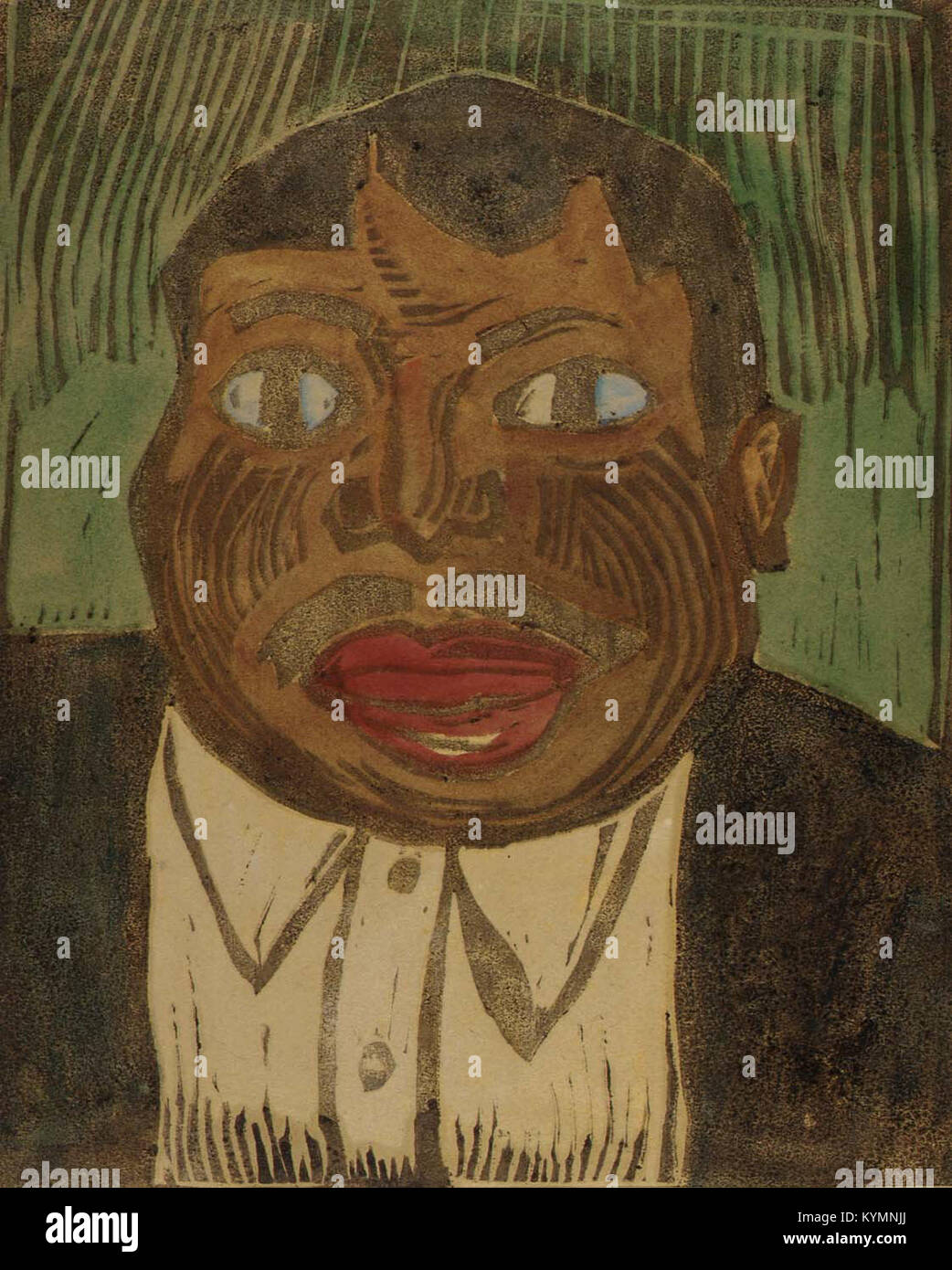 Una classica scultura di busto intitolata "Lame Man", che mostra l'artigianato raffinato e le tecniche artistiche storiche nella ritrattistica. Foto Stock