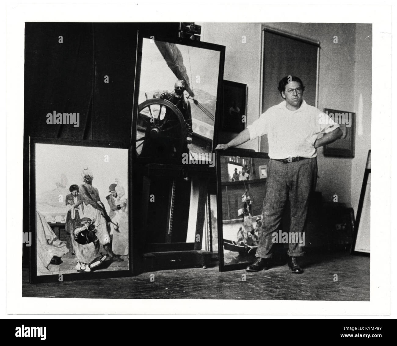 Un ritratto storico di N.C. Wyeth, che mostra il suo stile artistico e i suoi contributi all'arte americana. Foto Stock