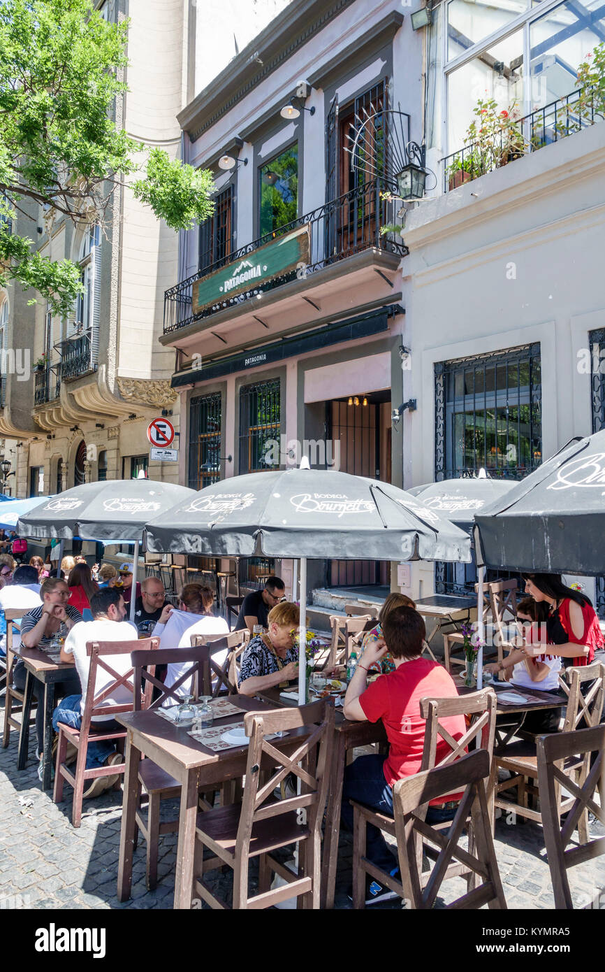 Buenos Aires Argentina, San Telmo Plaza Dorrego, Cerveceria Patagonia, bar lounge pub, caffè, ristorante ristoranti cibo ristoranti caffè, al fresco, sidewa Foto Stock