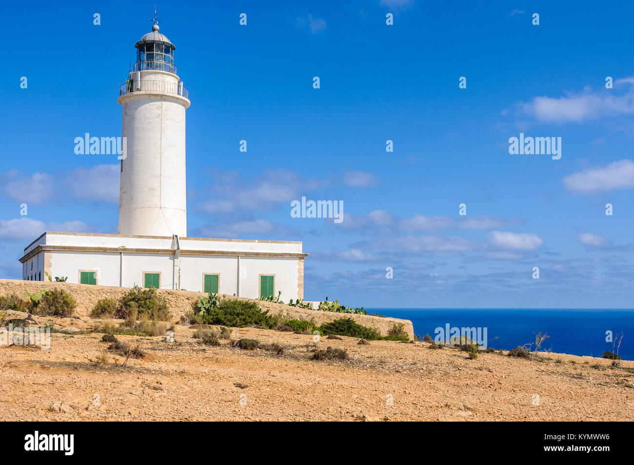 Lighthouse vicino a Pilar de la Mola a Formentera, Spagna Foto Stock