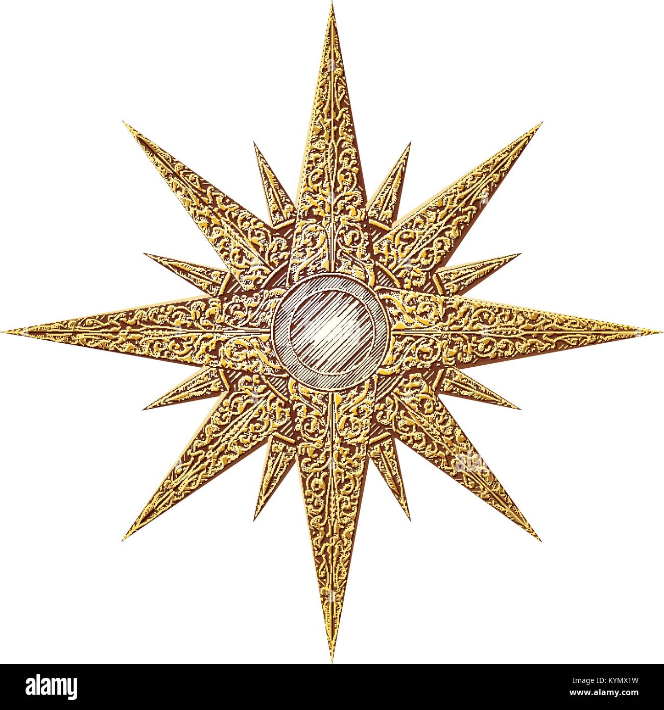Gold Star astratta illustrazione Illustrazione Vettoriale