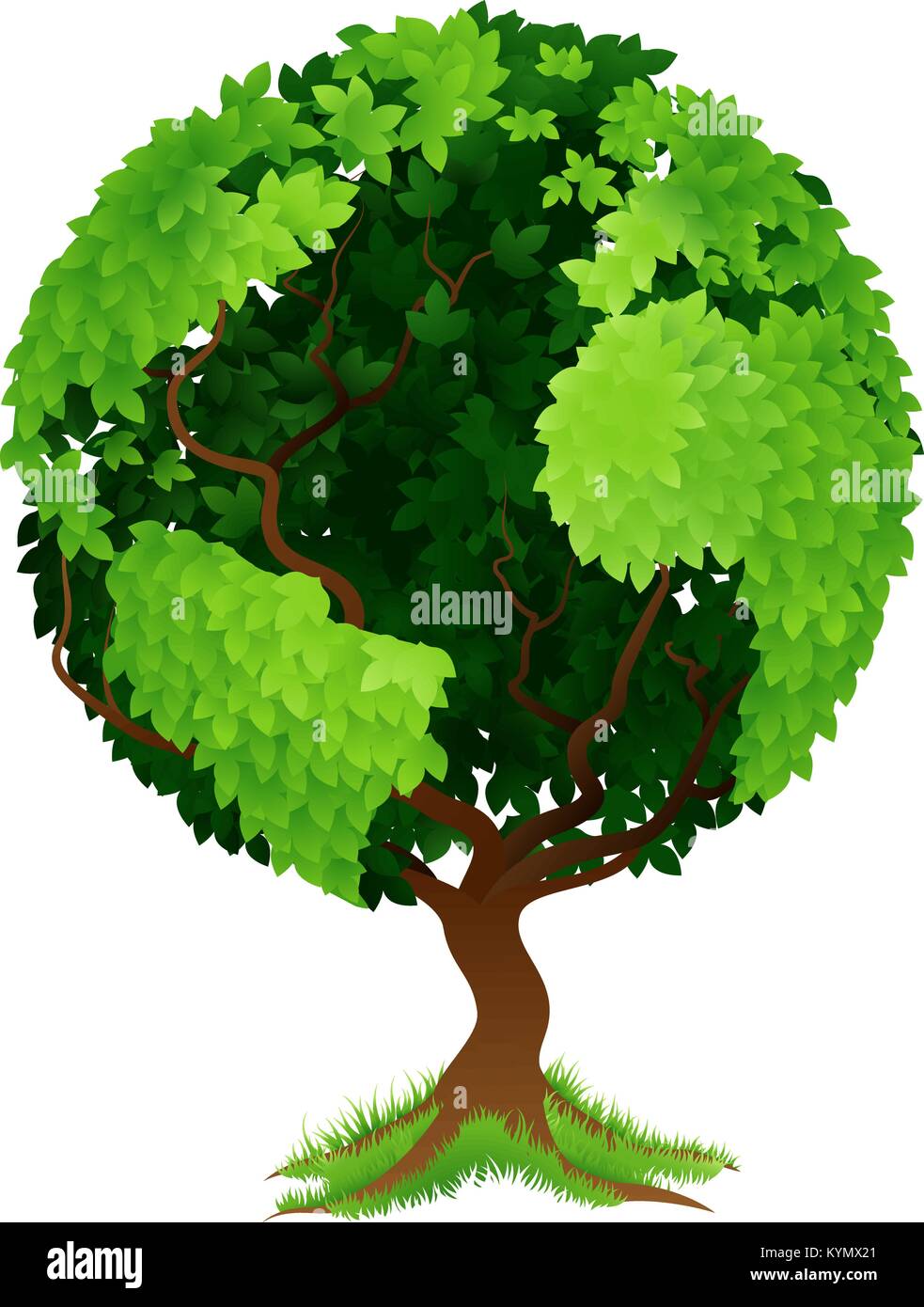 Tree Globo mondo concetto di massa Illustrazione Vettoriale