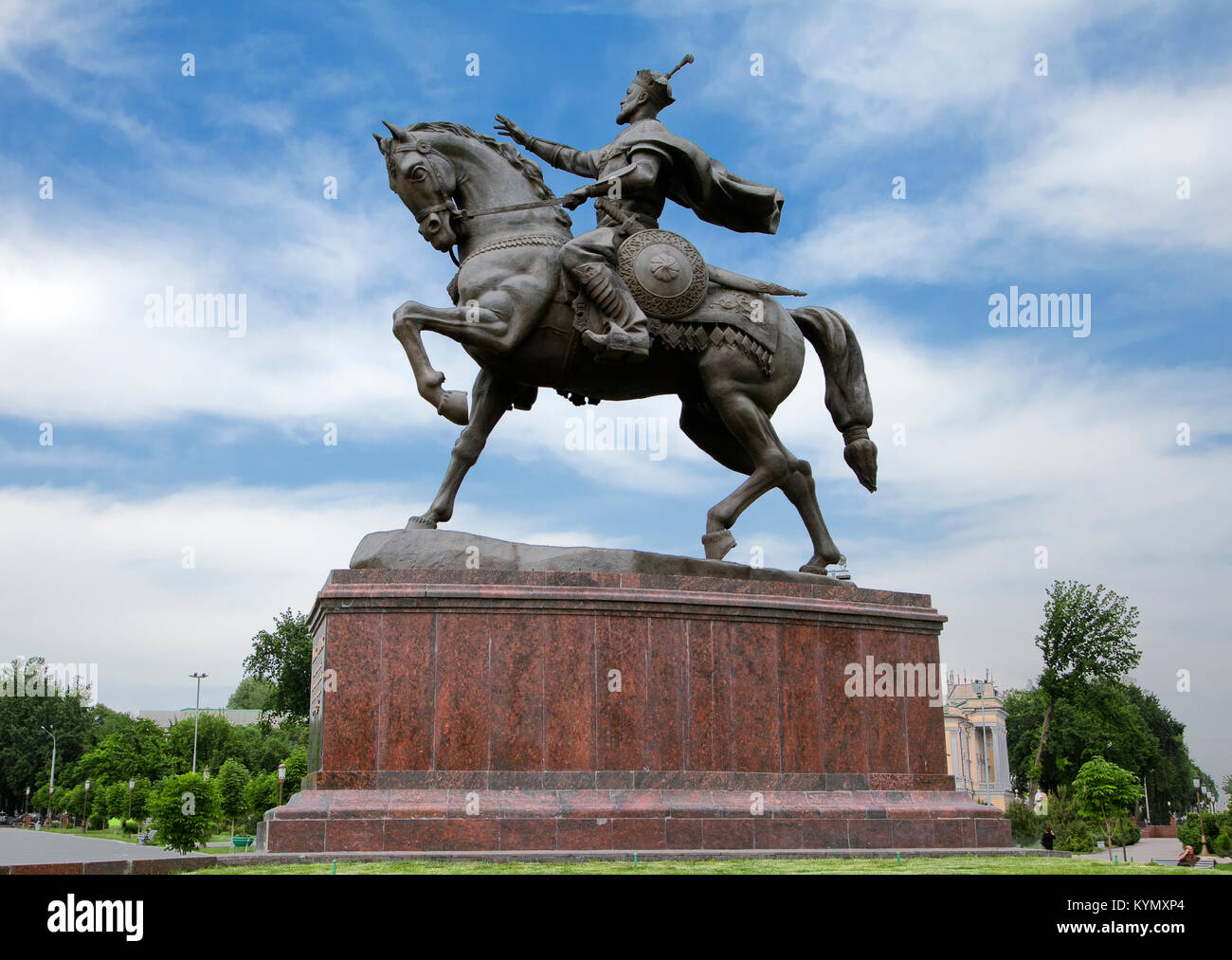 Tamerlane monumento a Tashkent Foto Stock