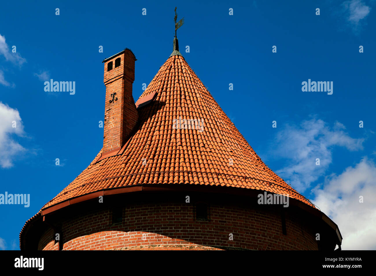 Il tetto della torre del Castello di Trakai vicino a Vilnius Foto Stock