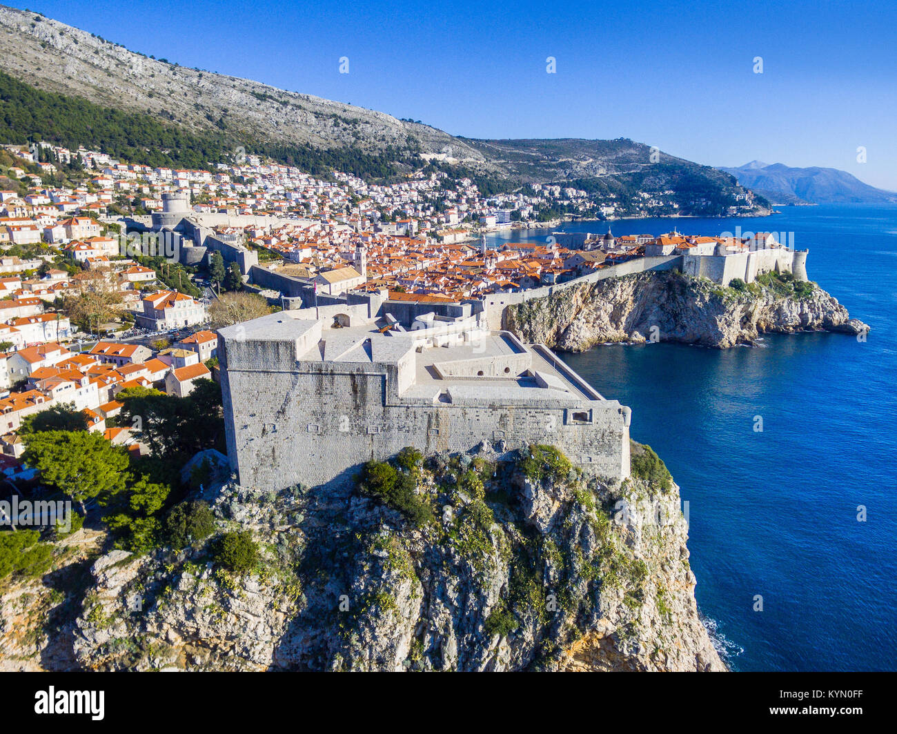 Dubrovnik dall'aria Foto Stock