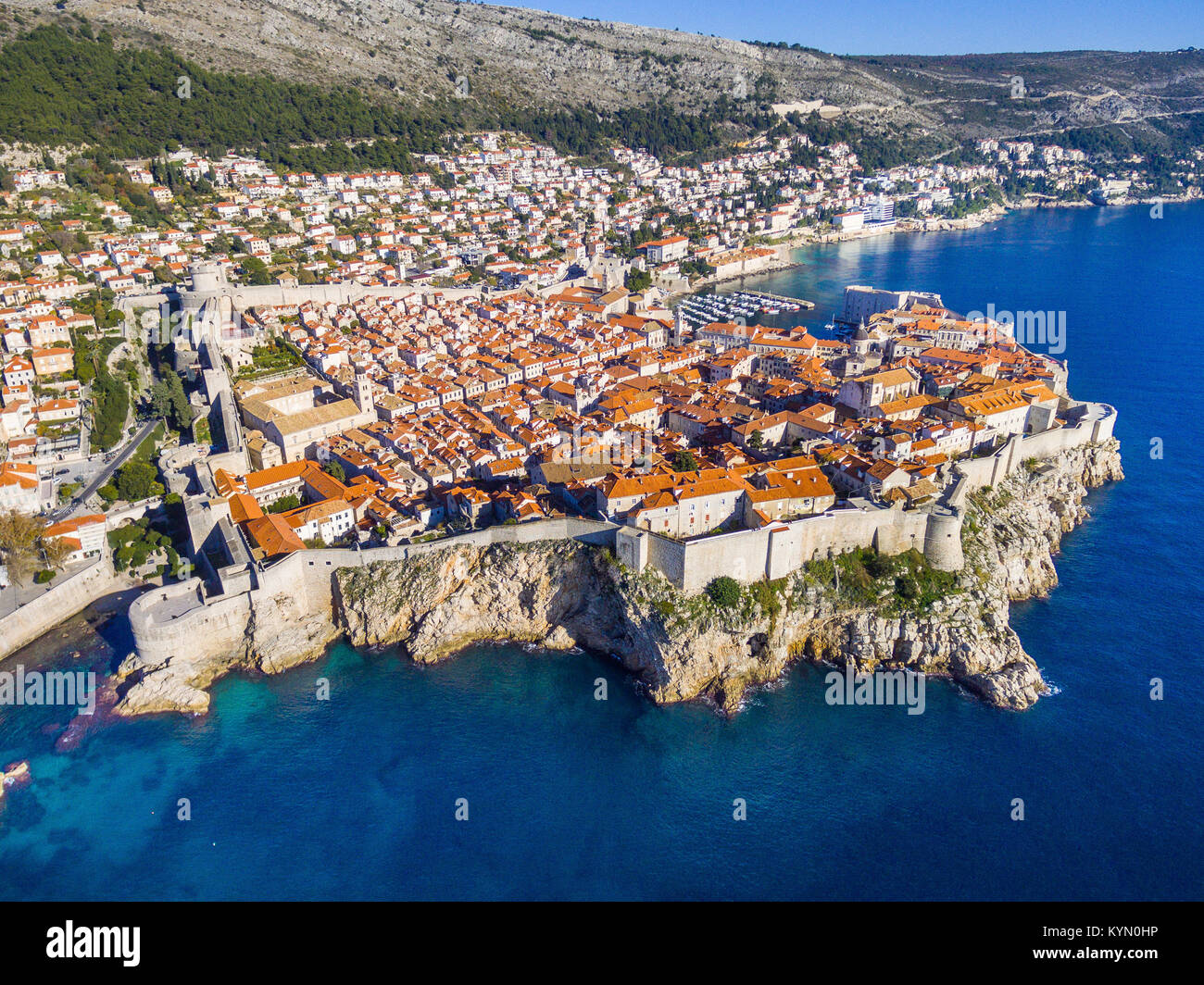 Dubrovnik dall'aria Foto Stock