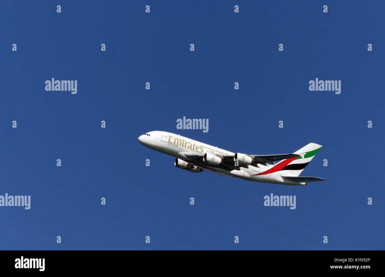 AIRBUS A380 in flotta Emirates. Foto: Tony Gale Foto Stock