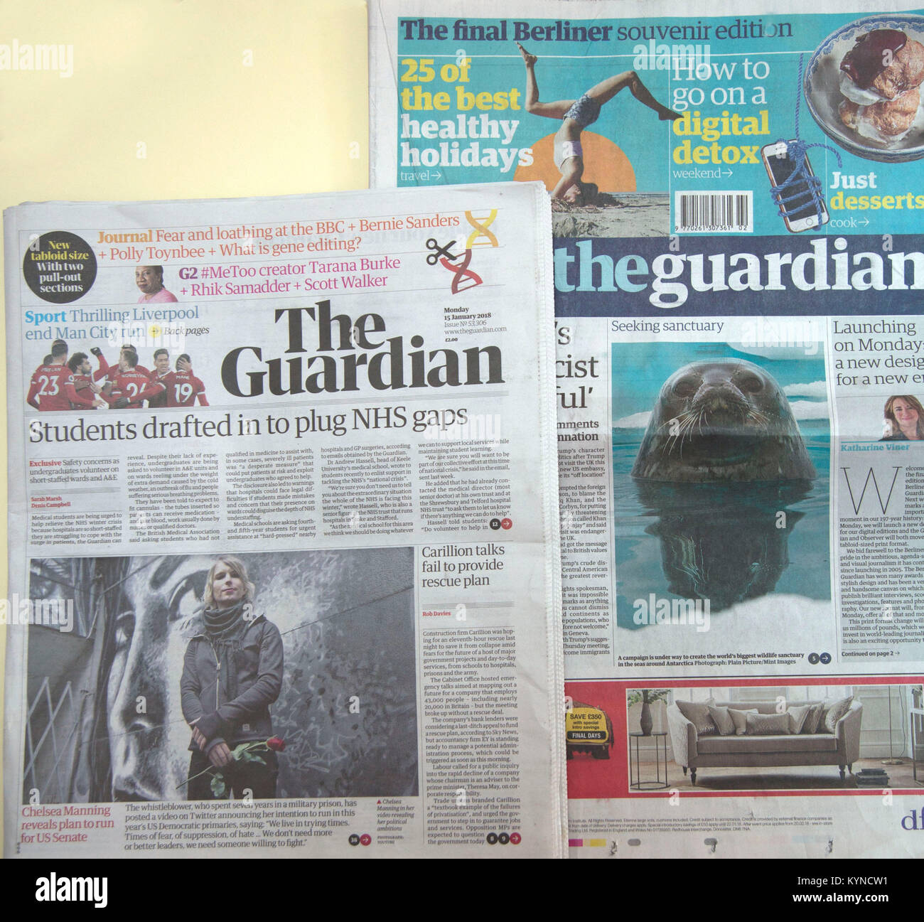 Guardian newspaper passa dalla Berliner al formato tabloid, Londra Foto Stock
