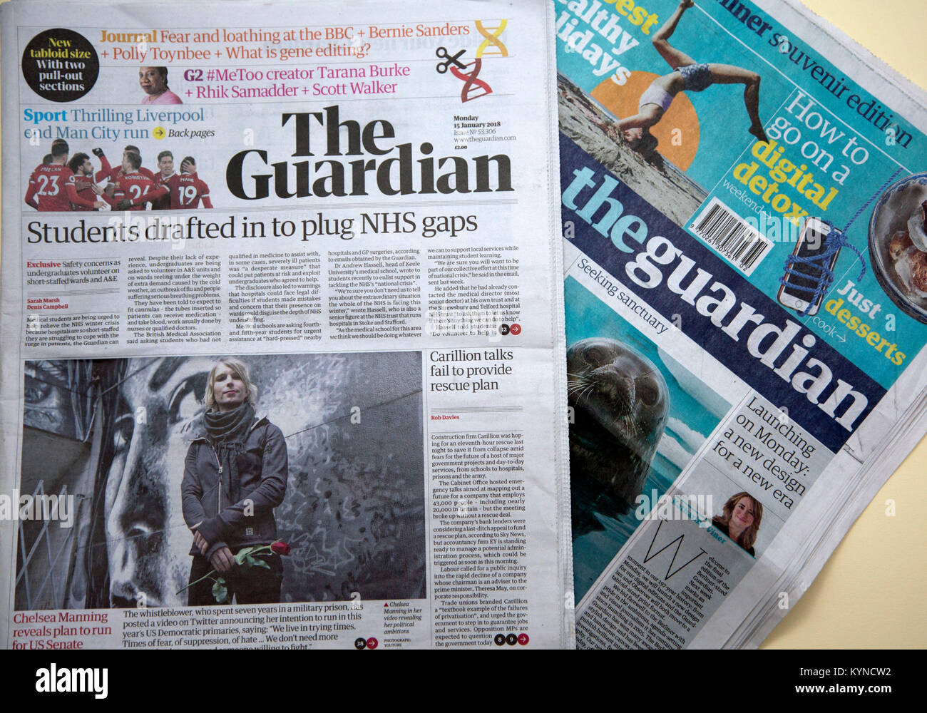 Guardian newspaper passa dalla Berliner al formato tabloid, Londra Foto Stock