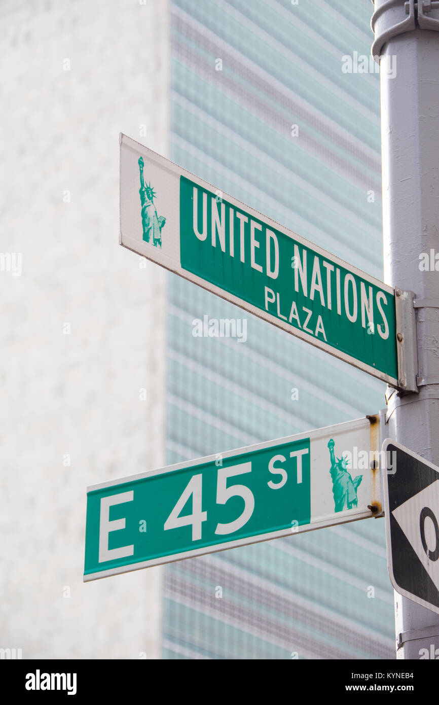 Palazzo delle Nazioni Unite, Manhattan, New York City, Stati Uniti d'America Foto Stock