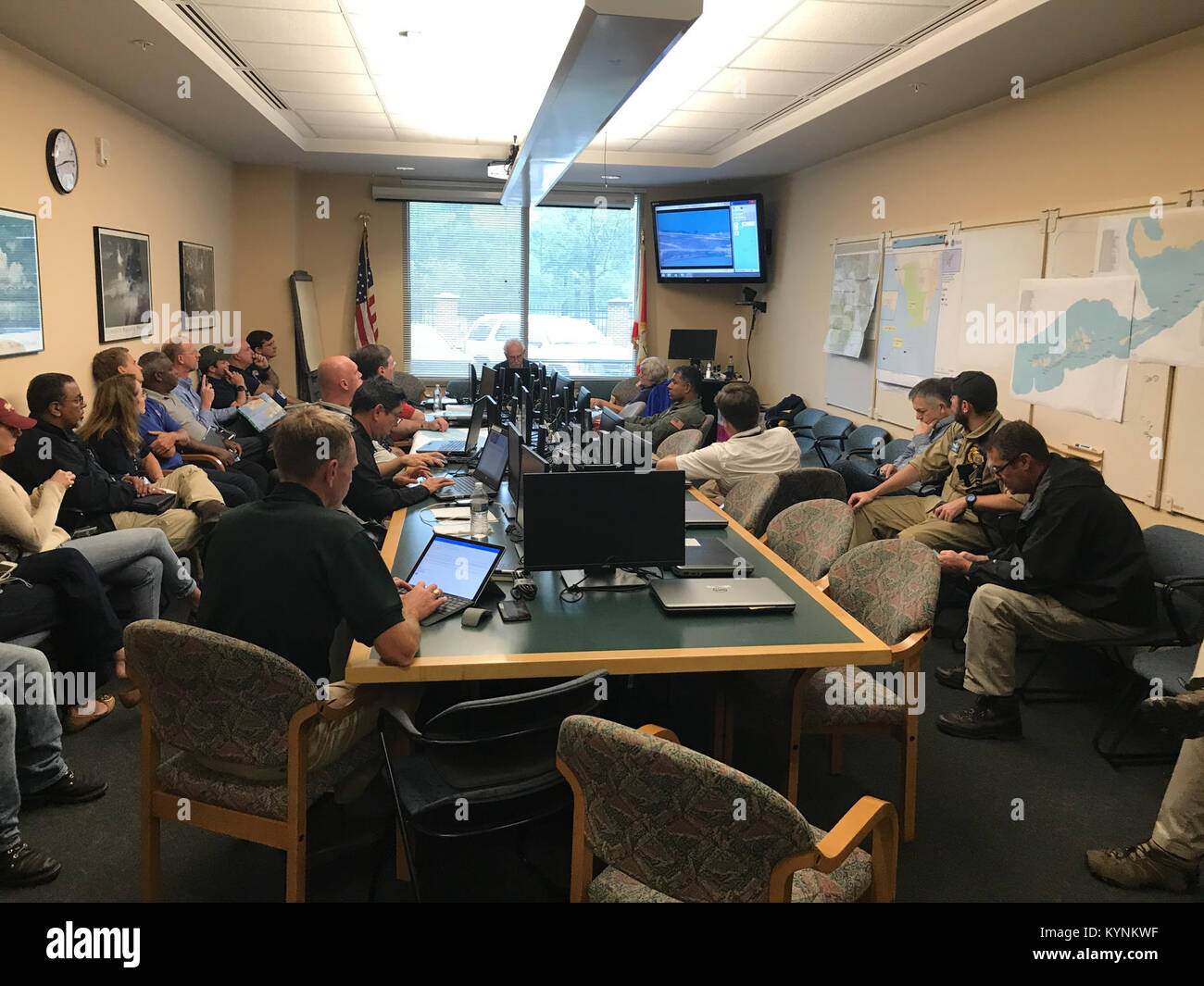 L'11 settembre 2017, l'Air and Marine Operations UAS del CBP ha fornito immagini video e radar in diretta di infrastrutture critiche a Key West, FL, per assistere i funzionari di emergenza nella valutazione dei danni causati dall'uragano Irma. Foto Stock