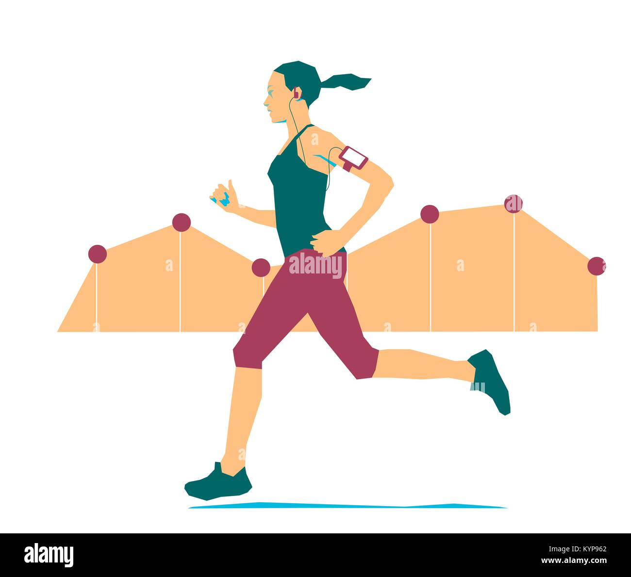 Jogging e outdor esercizio per una buona forma Illustrazione Vettoriale