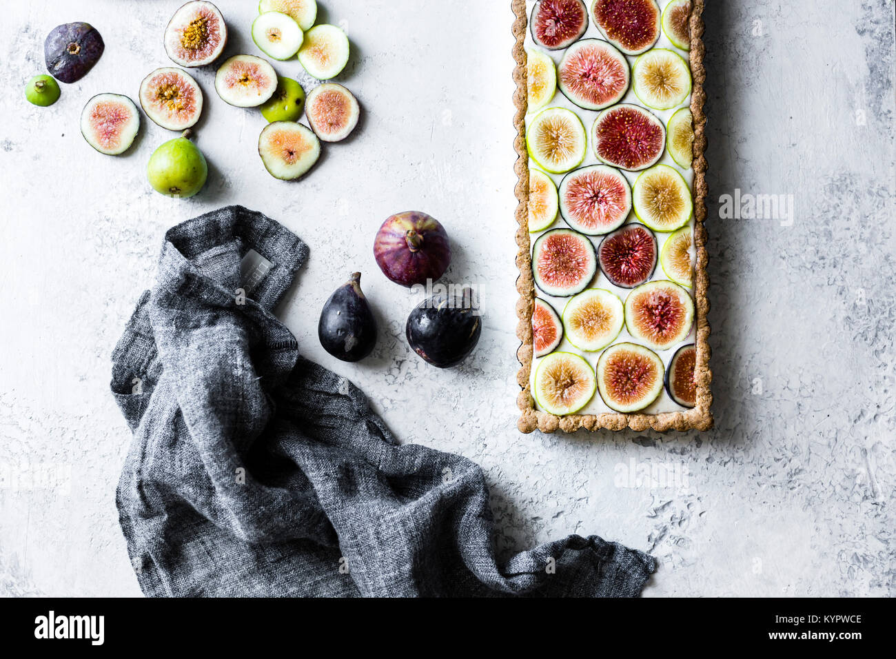 Vegan esente da glutine fig tart Foto Stock