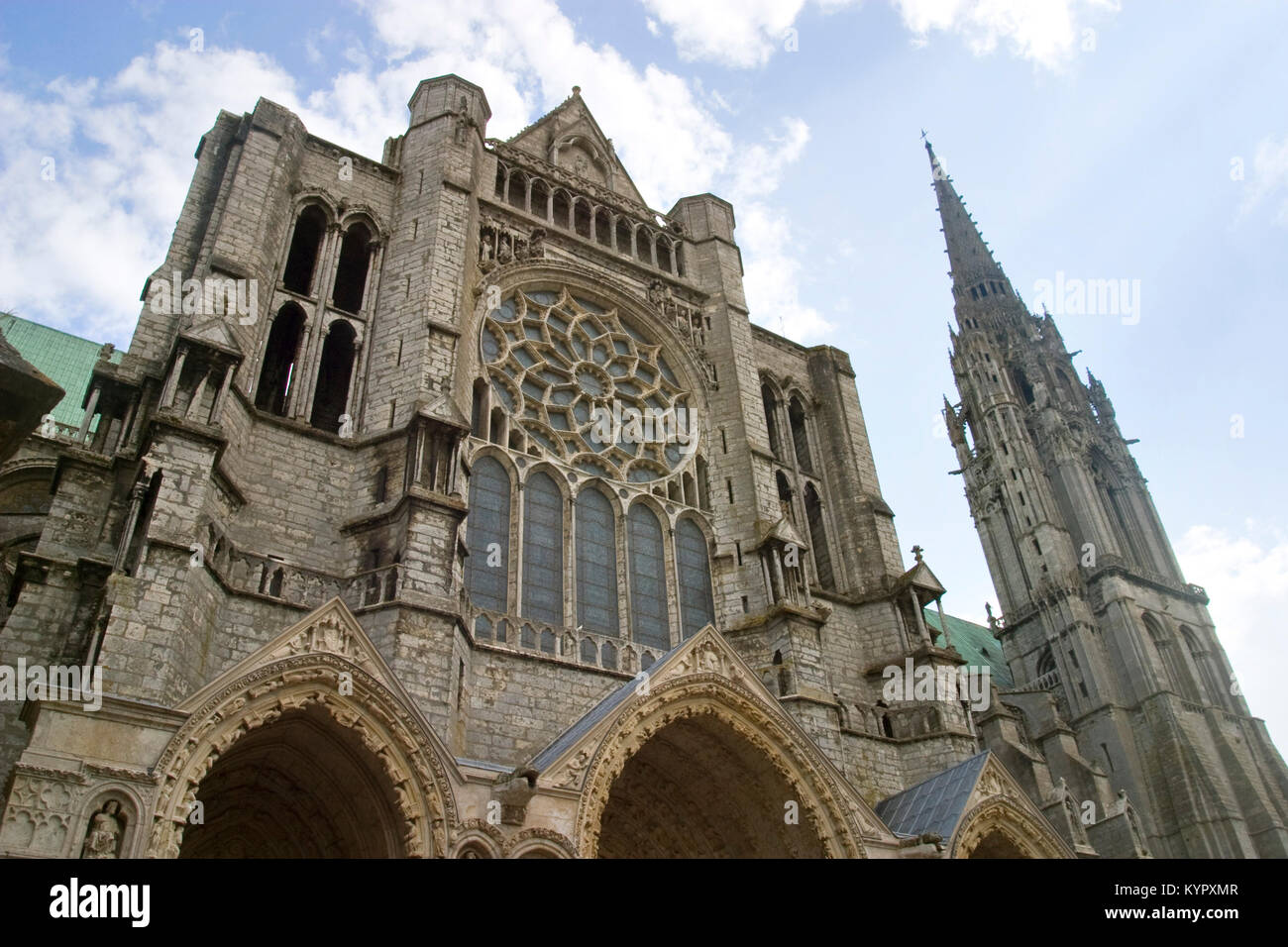 La cattedrale di Chartres dettagli, Eure et Loir, Francia Foto Stock