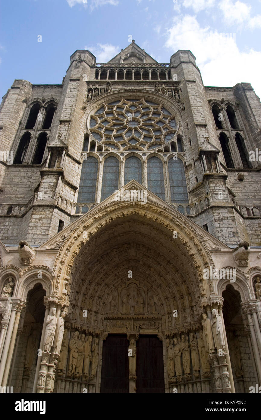 La cattedrale di Chartres dettagli, Eure et Loir, Francia Foto Stock