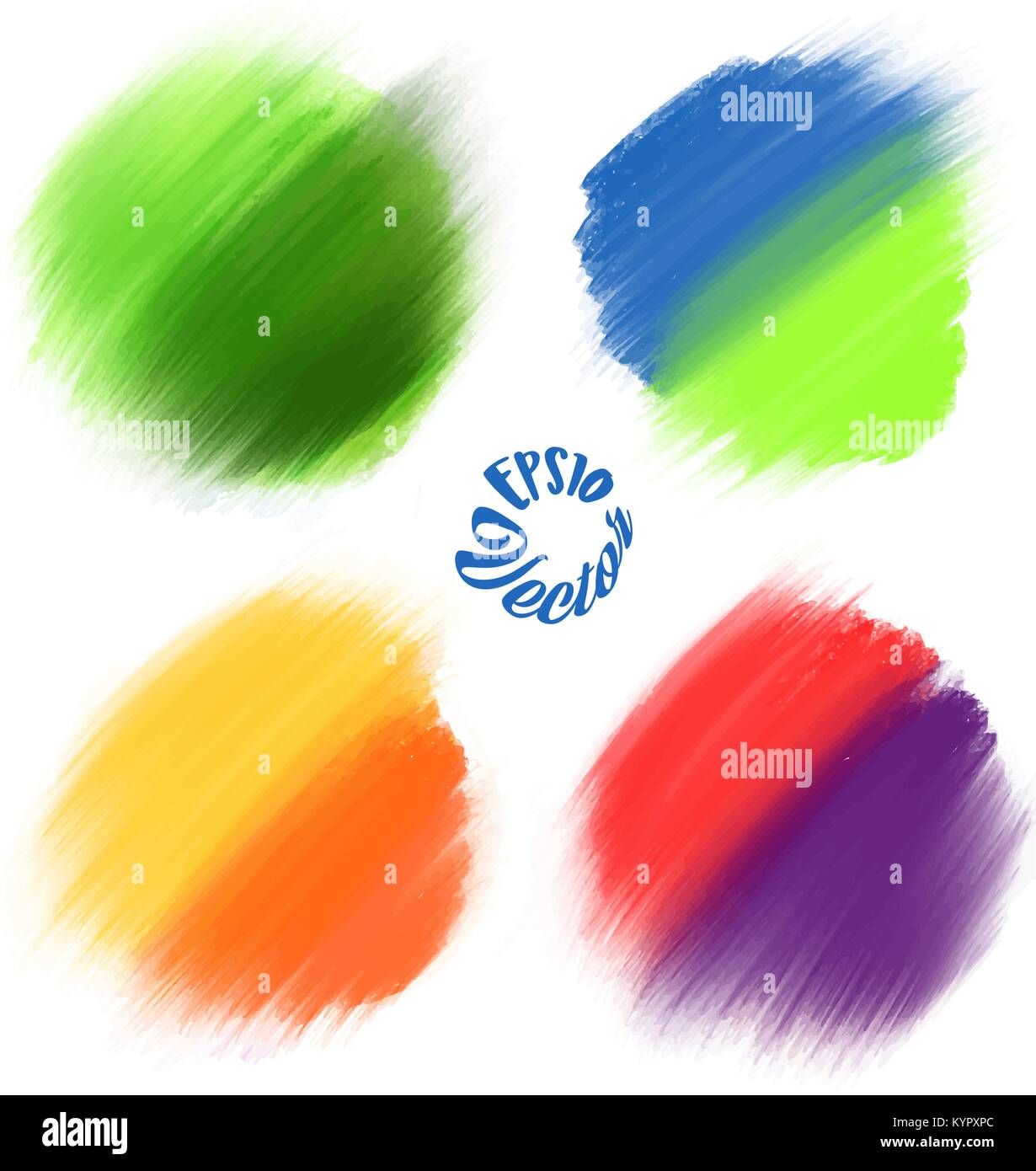 4 Vettore colorati pennelli. Vari elementi di sfondo per stampare decorazione Illustrazione Vettoriale