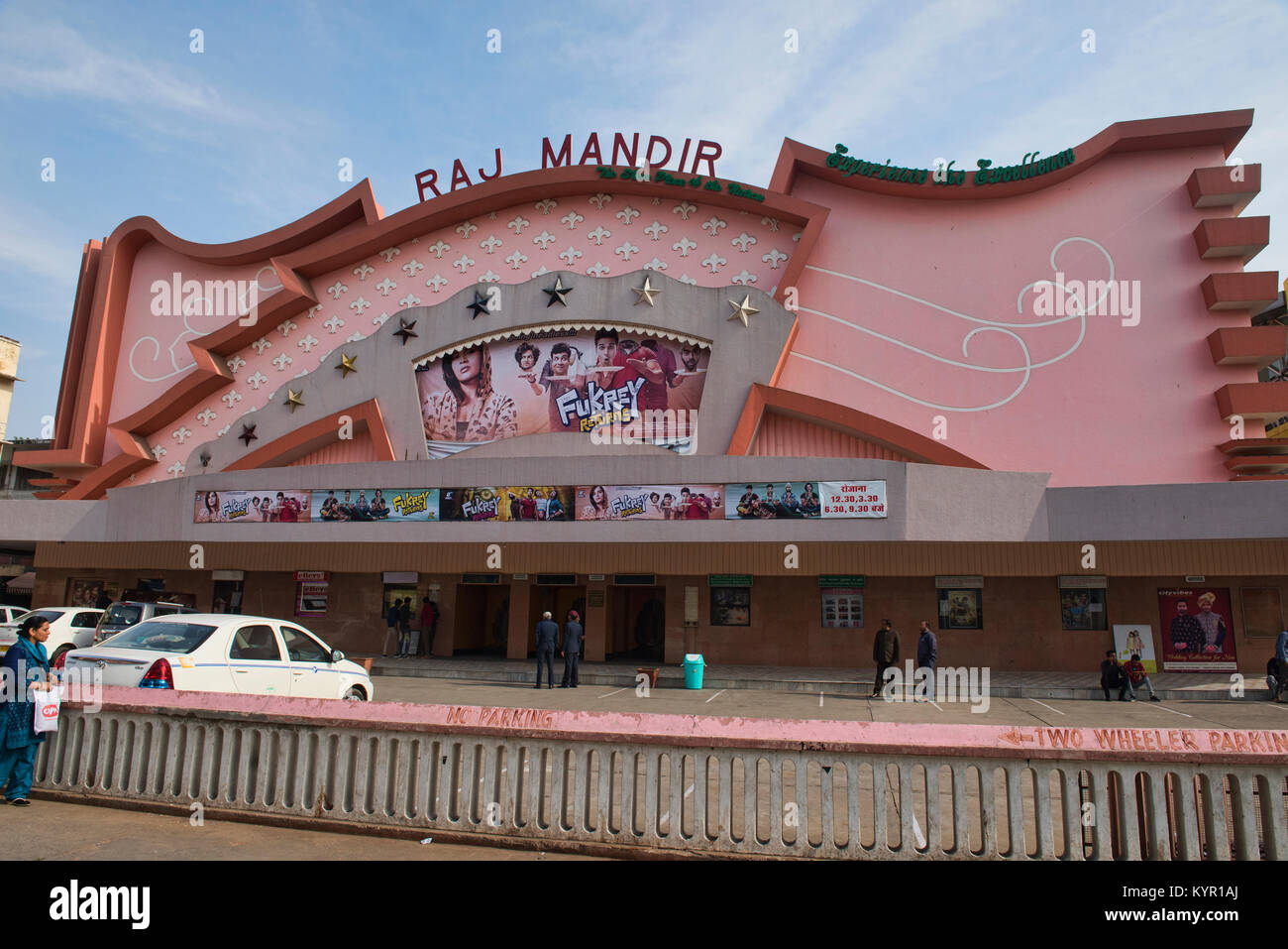 Il famoso Art Deco Raj Mandir Cinema, Jaipur, India Foto Stock