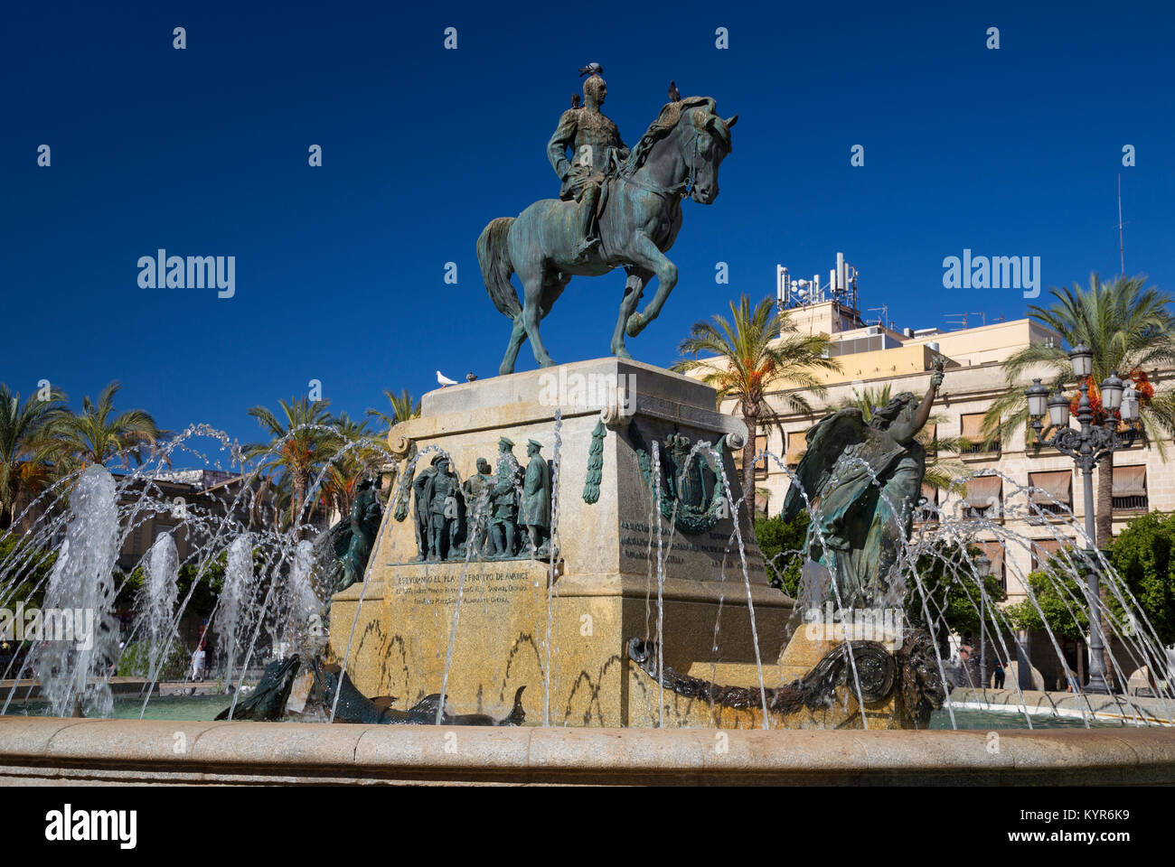 Un monumento di Miguel Primo de Rivera, Plaza del Arenal, Jerez, Spagna Foto Stock