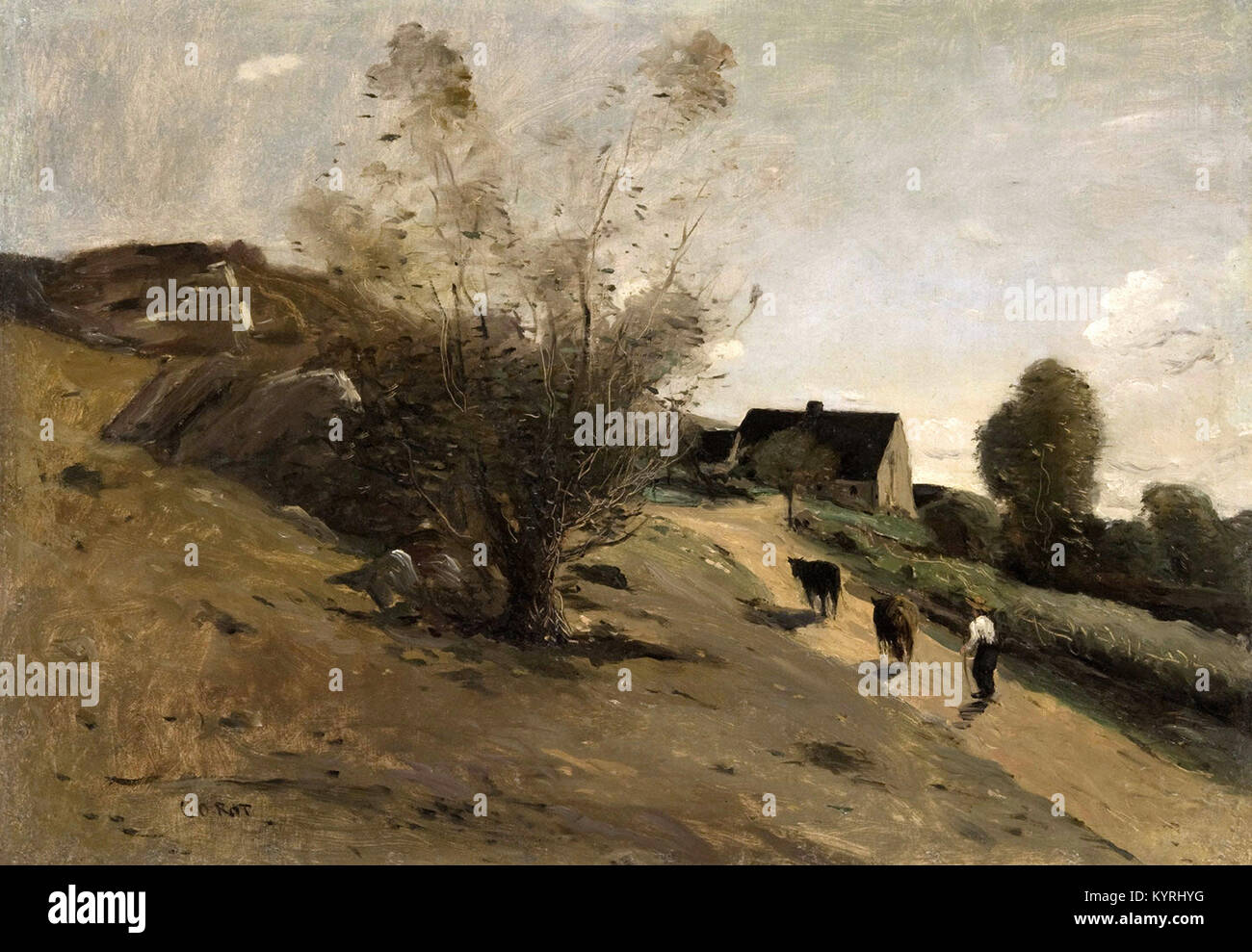 Camille Corot - Dintorni di Gruyéres, Svizzera Foto Stock