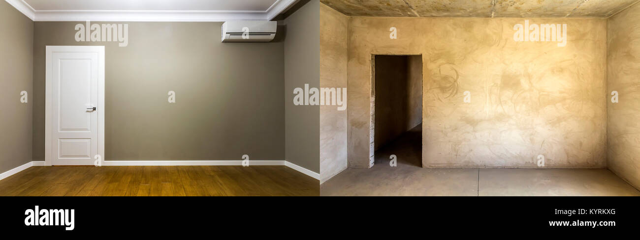 Confronto di una camera in un appartamento prima e dopo la ... Ristrutturazione casa prima e dopo