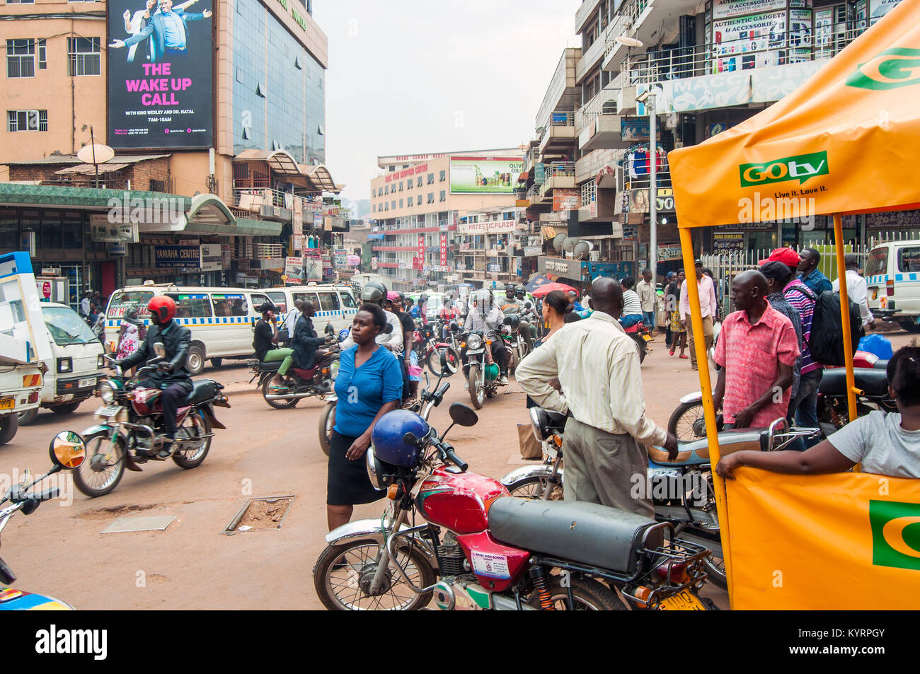 Scena di strada, Luwum Street, Kampala, Uganda Foto Stock